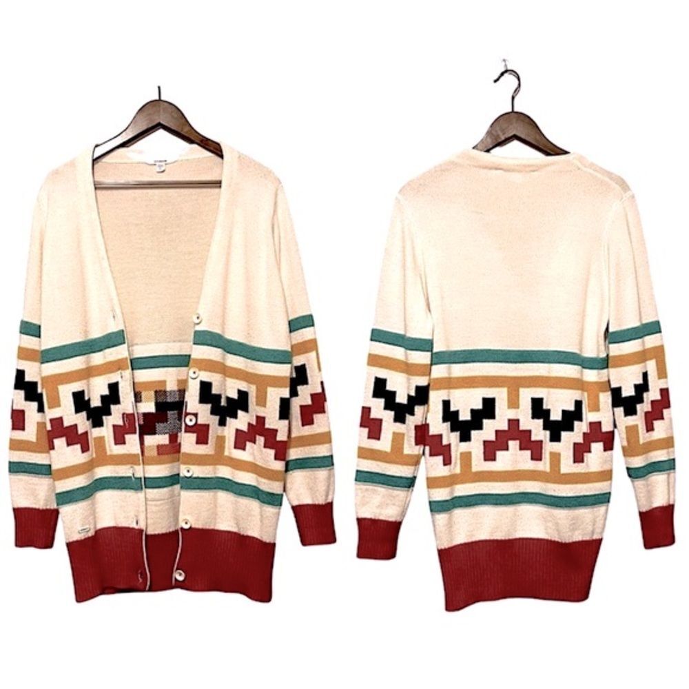 UO UK SUPREMEBEING England Pendleton-esque Longline Cardigan Sweater Large
